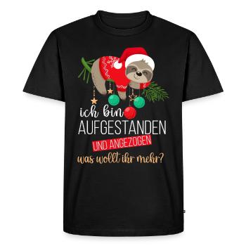 Lustige Weihnachten ich bin Aufgestanden und - Männer Premium Bio T-Shirt - Schwarz - Vorne - Nico (187cm)