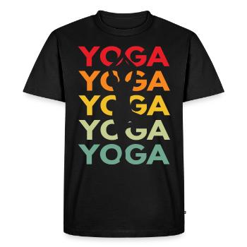 Cadeau vintage de yoga rétro pour les yogis - T-shirt Premium bio Homme - noir - Devant - Nico (187cm)