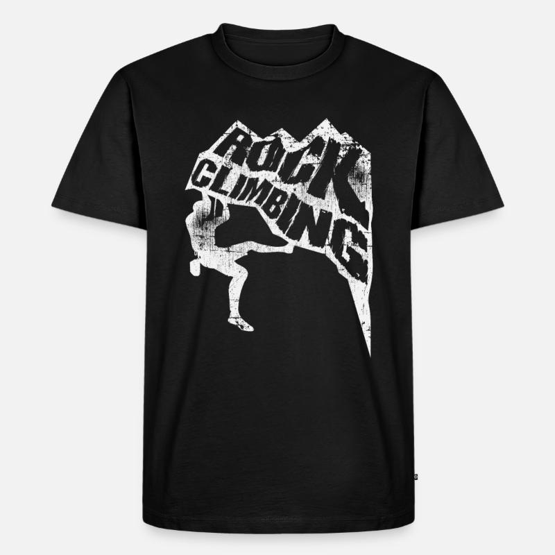 Kletterer Berge Klettern - Männer Premium Bio T-Shirt - Schwarz