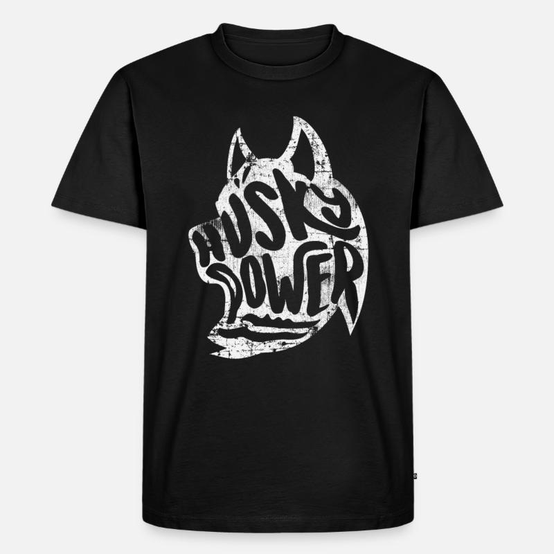 Husky Hund - Männer Premium Bio T-Shirt - Schwarz