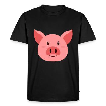 Porc - T-shirt Premium bio Homme - noir - Devant - Nico (187cm)
