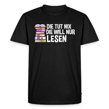 The Does Nix The Just Will Read Bookworm - T-shirt Premium bio Homme - noir - Devant - Nico (187cm)