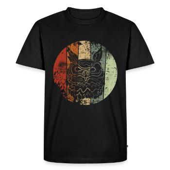 Hibou grand-duc vintage - T-shirt Premium bio Homme - noir - Devant - Nico (187cm)