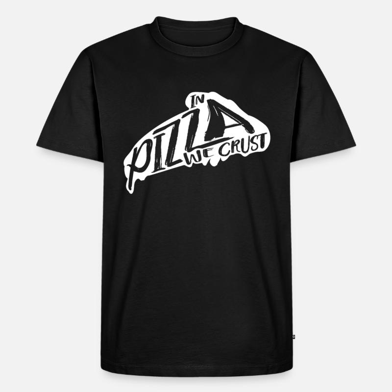 Pizza - Männer Premium Bio T-Shirt - Schwarz