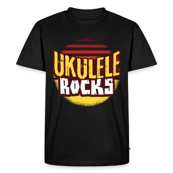 ukulele - Men's Premium Organic T-Shirt - black - Front - Nico (187cm)