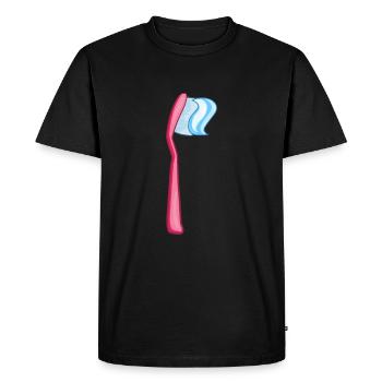 Toothbrush - Men's Premium Organic T-Shirt - black - Front - Nico (187cm)