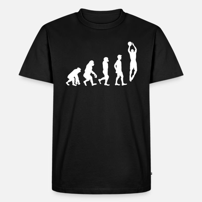 Basketball Evolution - Männer Premium Bio T-Shirt - Schwarz