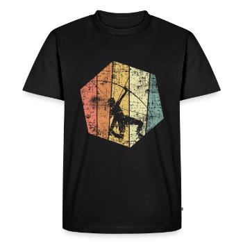 Tir à l'arc vintage - T-shirt Premium bio Homme - noir - Devant - Nico (187cm)