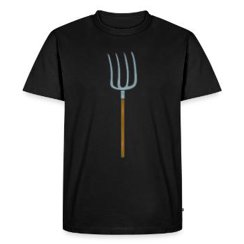 Pitchfork farmer - Men's Premium Organic T-Shirt - black - Front - Nico (187cm)