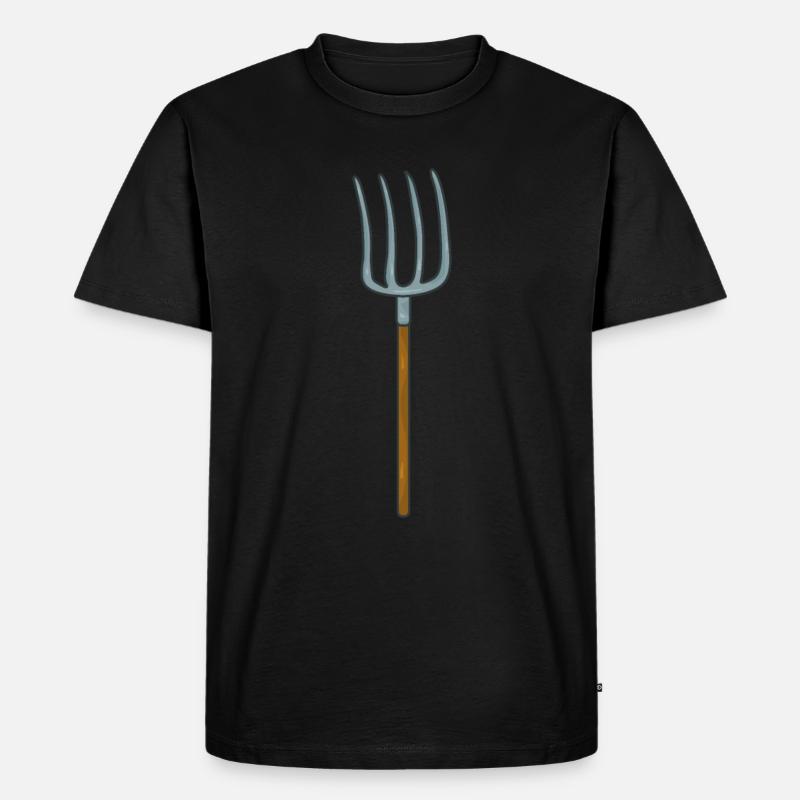 Mistgabel Bauer - Männer Premium Bio T-Shirt - Schwarz