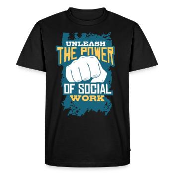 Travailleurs sociaux - T-shirt Premium bio Homme - noir - Devant - Nico (187cm)