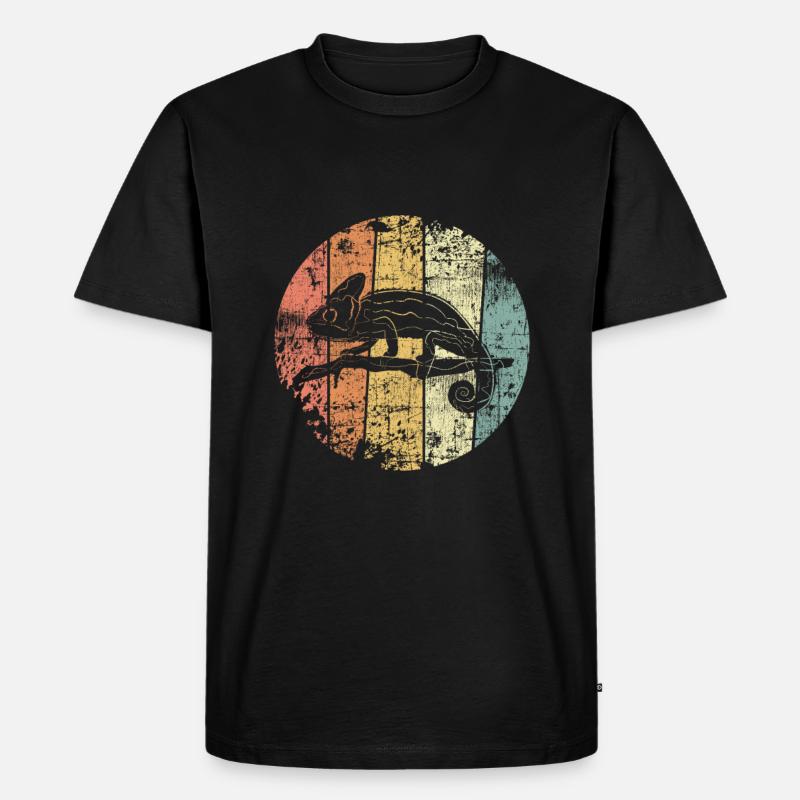 Chamäleon retro - Männer Premium Bio T-Shirt - Schwarz