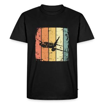 Airplane vintage passenger plane - Men's Premium Organic T-Shirt - black - Front - Nico (187cm)