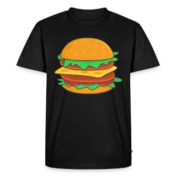 Burger - T-shirt Premium bio Homme - noir - Devant - Nico (187cm)