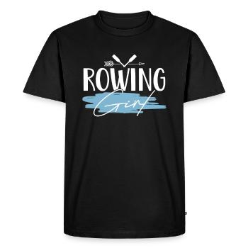 Aviron fille ramer - T-shirt Premium bio Homme - noir - Devant - Nico (187cm)