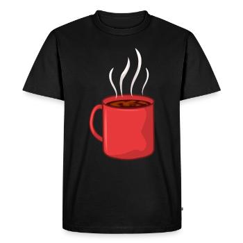 Coffee cup - Men's Premium Organic T-Shirt - black - Front - Nico (187cm)