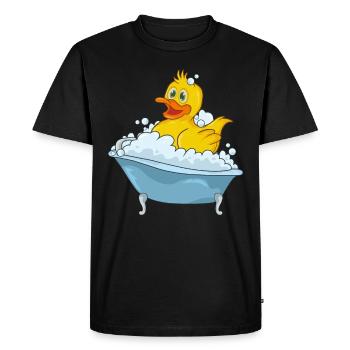 Bathing duck in a bathtub - Men's Premium Organic T-Shirt - black - Front - Nico (187cm)