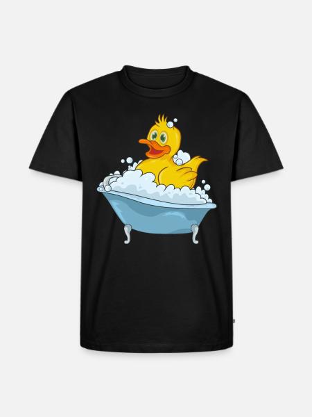 Bathing duck in a bathtub - Men's Premium Organic T-Shirt - black