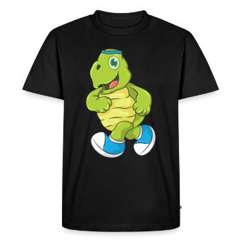 Tortue coureur Fitness - T-shirt Premium bio Homme - noir - Devant - Nico (187cm)