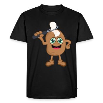Potato Kitchen Chef - Men's Premium Organic T-Shirt - black - Front - Nico (187cm)
