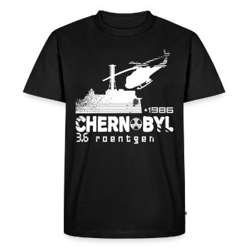 TCHERNOBYL TShirt 1986 3.6 Roentgen Soviet URSS - T-shirt Premium bio Homme - noir - Devant - Nico (187cm)