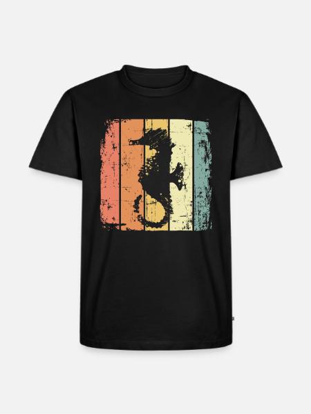 Hippocampe rétro Plongée Natation - T-shirt Premium bio Homme - noir