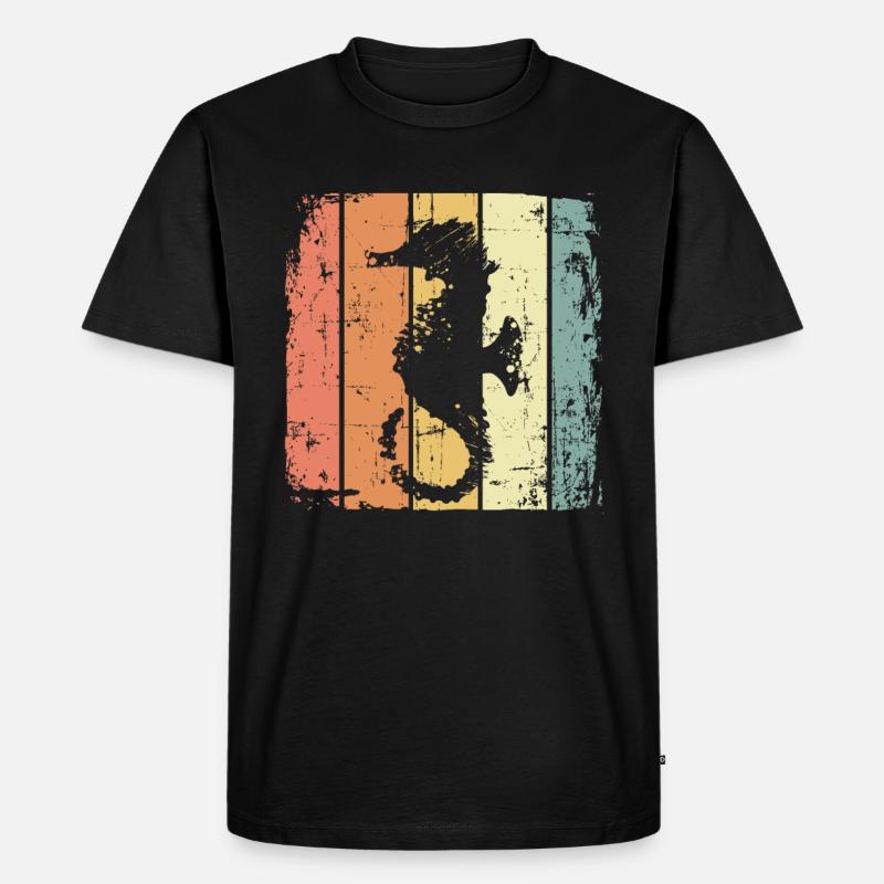 Hippocampe rétro Plongée Natation - T-shirt Premium bio Homme - noir