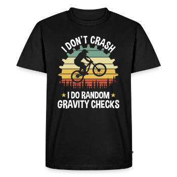 Vététiste I Don’t Crash - T-shirt Premium bio Homme - noir - Devant - Nico (187cm)