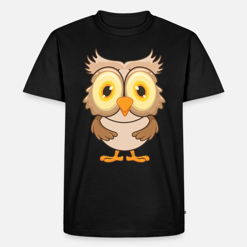 Eule - Männer Premium Bio T-Shirt - Schwarz