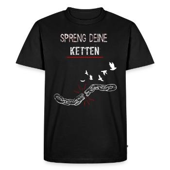 Fais sauter tes chaînes - Sois libre - Liberté - T-shirt Premium bio Homme - noir - Devant - Nico (187cm)