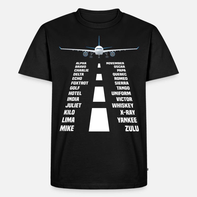 Flugzeug Pilot phonetisches Alphabet - Männer Premium Bio T-Shirt - Schwarz