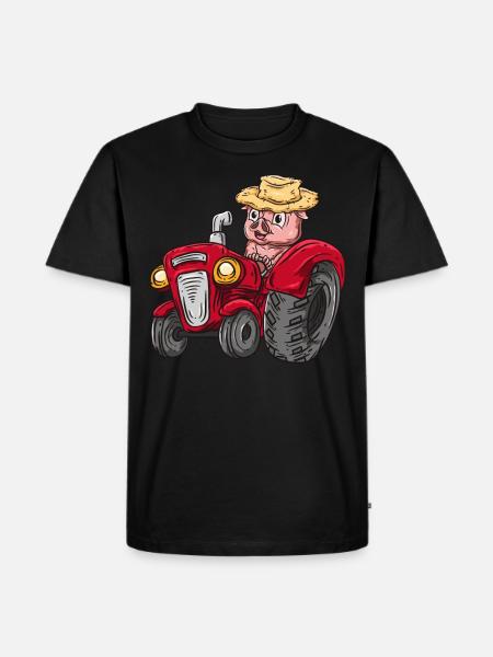 Tractor pig farmer - Men's Premium Organic T-Shirt - black
