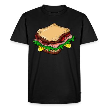 Sandwich - T-shirt Premium bio Homme - noir - Devant - Nico (187cm)
