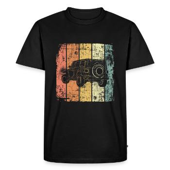 4x4 retro - T-shirt Premium bio Homme - noir - Devant - Nico (187cm)