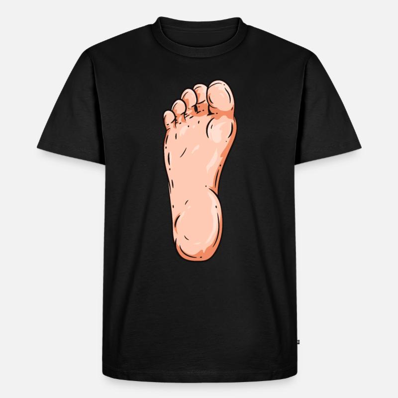 Fuß - Männer Premium Bio T-Shirt - Schwarz