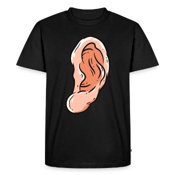 Oreille - T-shirt Premium bio Homme - noir - Devant - Nico (187cm)
