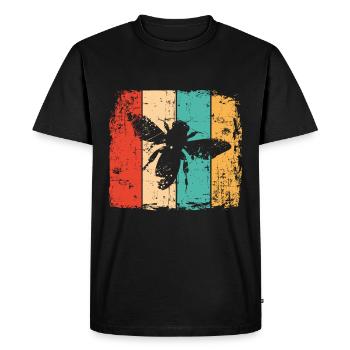 Abeille rétro - T-shirt Premium bio Homme - noir - Devant - Nico (187cm)