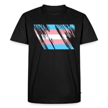 Trans LGBT Drapeau - T-shirt Premium bio Homme - noir - Devant - Nico (187cm)