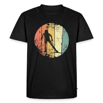 Biathlon ski cross-country skiing retro - Men's Premium Organic T-Shirt - black - Front - Nico (187cm)