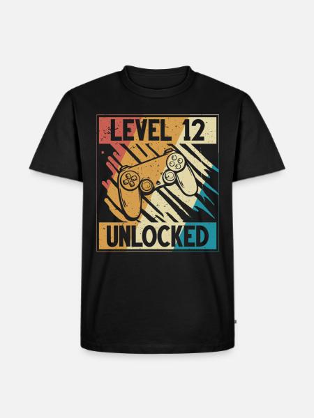 12th Födelsedag spelare 12 år - Ekologisk premium-T-shirt herr - svart