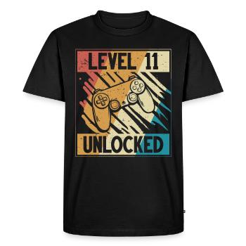 11th birthday Gamer 11 years - Men's Premium Organic T-Shirt - black - Front - Nico (187cm)