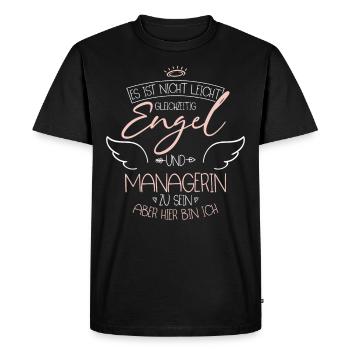 Gérante - T-shirt Premium bio Homme - noir - Devant - Nico (187cm)