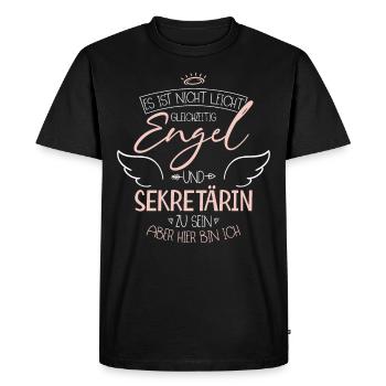 Secrétaire - T-shirt Premium bio Homme - noir - Devant - Nico (187cm)
