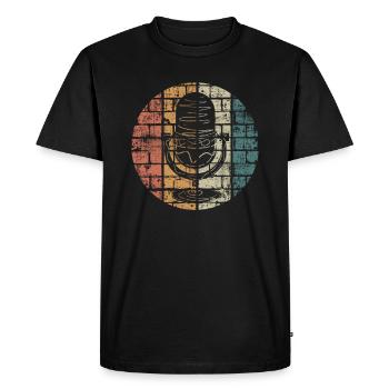 Podcast vintage radio presenter - Men's Premium Organic T-Shirt - black - Front - Nico (187cm)