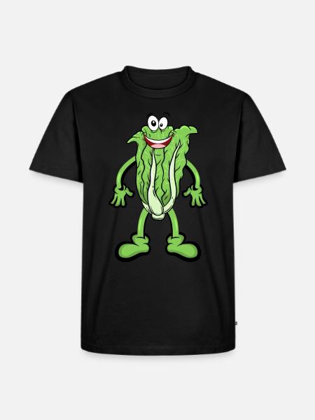Chinakohl Salat - Männer Premium Bio T-Shirt - Schwarz