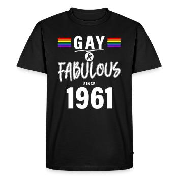 1961 Gay LGBT Gay Pride - T-shirt Premium bio Homme - noir - Devant - Nico (187cm)