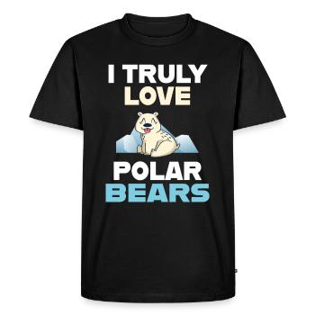 Polar Bear North Pole Polar Bear Real love polar bears - Men's Premium Organic T-Shirt - black - Front - Nico (187cm)