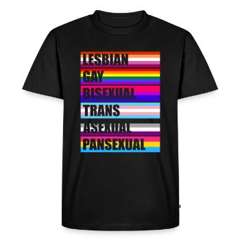 Drapeaux LGBT - T-shirt Premium bio Homme - noir - Devant - Nico (187cm)
