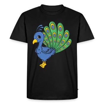 peacock - Men's Premium Organic T-Shirt - black - Front - Nico (187cm)
