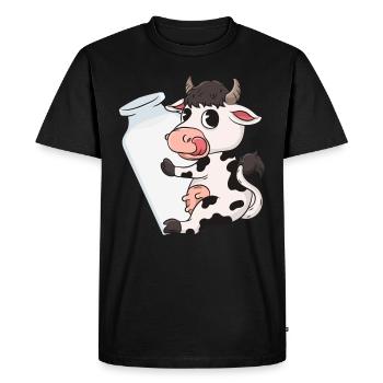 Vache lait - T-shirt Premium bio Homme - noir - Devant - Nico (187cm)
